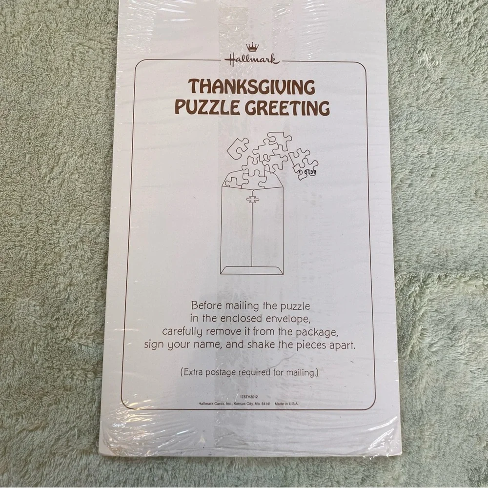 Vintage Hallmark Snoopy Thanksgiving Puzzle Greeting Card